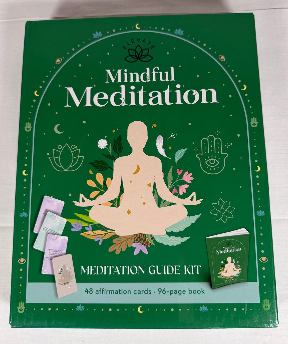 Mindful Meditation Guide Kit Elevate 48 Affirmation Cards 96 Page Book NEW